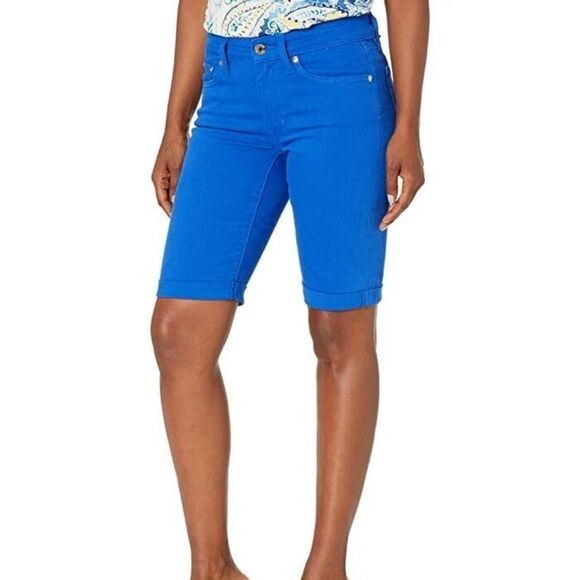 NEW! Ralph Lauren Mid-Rise Denim Bermuda Shorts - size 0 in Cobalt Blue - Picture 1 of 10